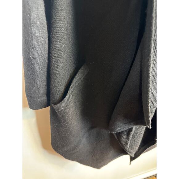 J. Jill Black Wool Blend Topper Hooded Open Cardigan Sweater Size S - Picture 4 of 7